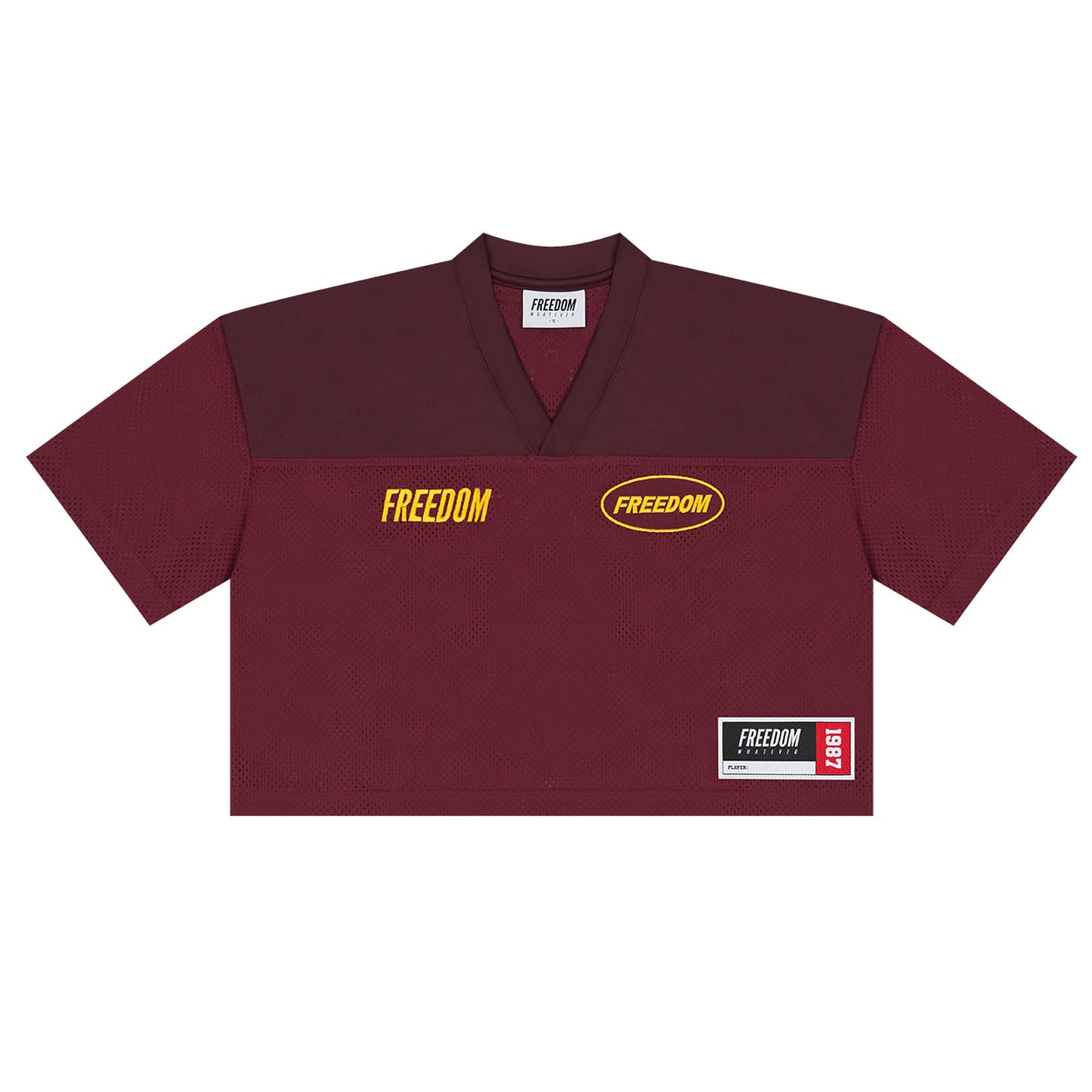 Women's Freedom Crop Rugby Jersey (Wine)