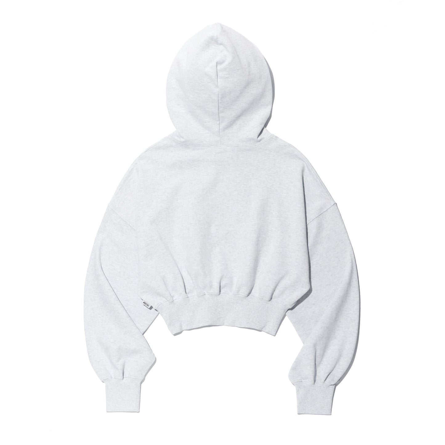 Women's Lettering Applique Crop Hoodie (Melange)