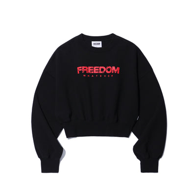 Women's Fisher Logo Crop Sweatshirt (Black)
