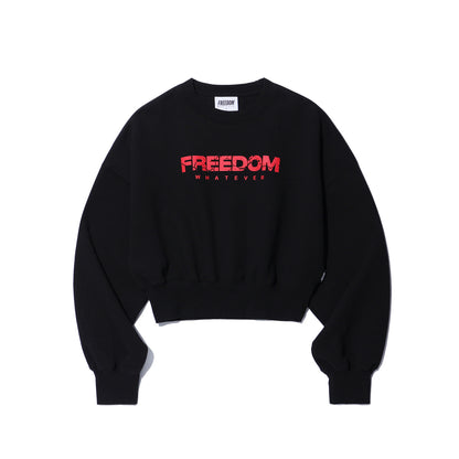 Women's Fisher Logo Crop Sweatshirt (Black)