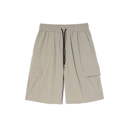 Nylon Cargo Bermuda Shorts (Beige)