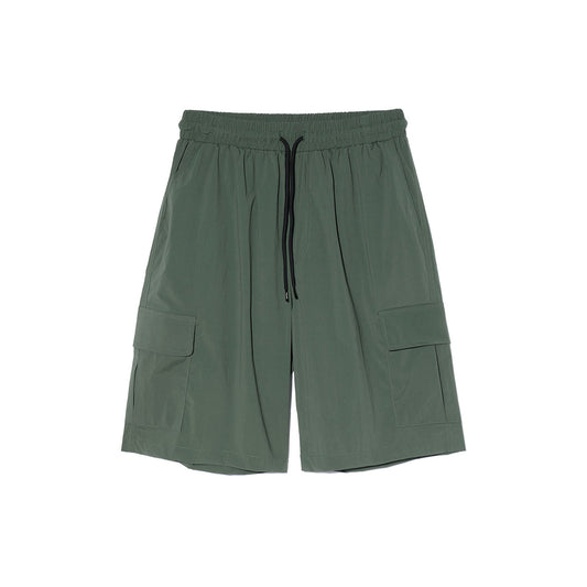 Nylon Cargo Bermuda Shorts (Khaki)