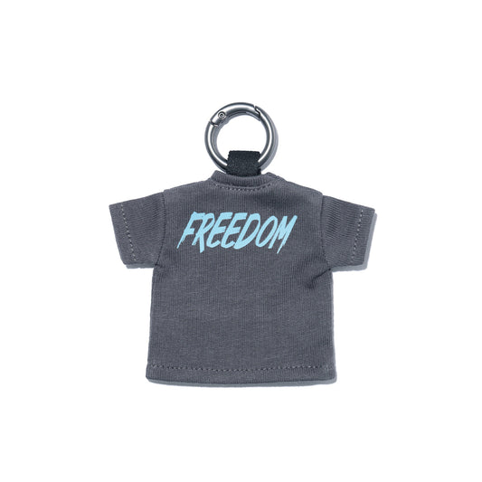 Mini Back Printing T-Shirts Keyring (Dark Gray/Blue)