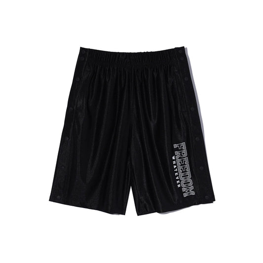 Side Snap Basketball Shorts (Black)