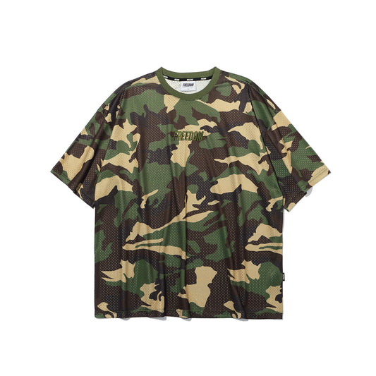 Freedom Logo Mesh Overfit T-Shirt (Camo)