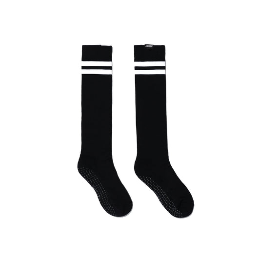 Women's Striped Knee Socks (Black)