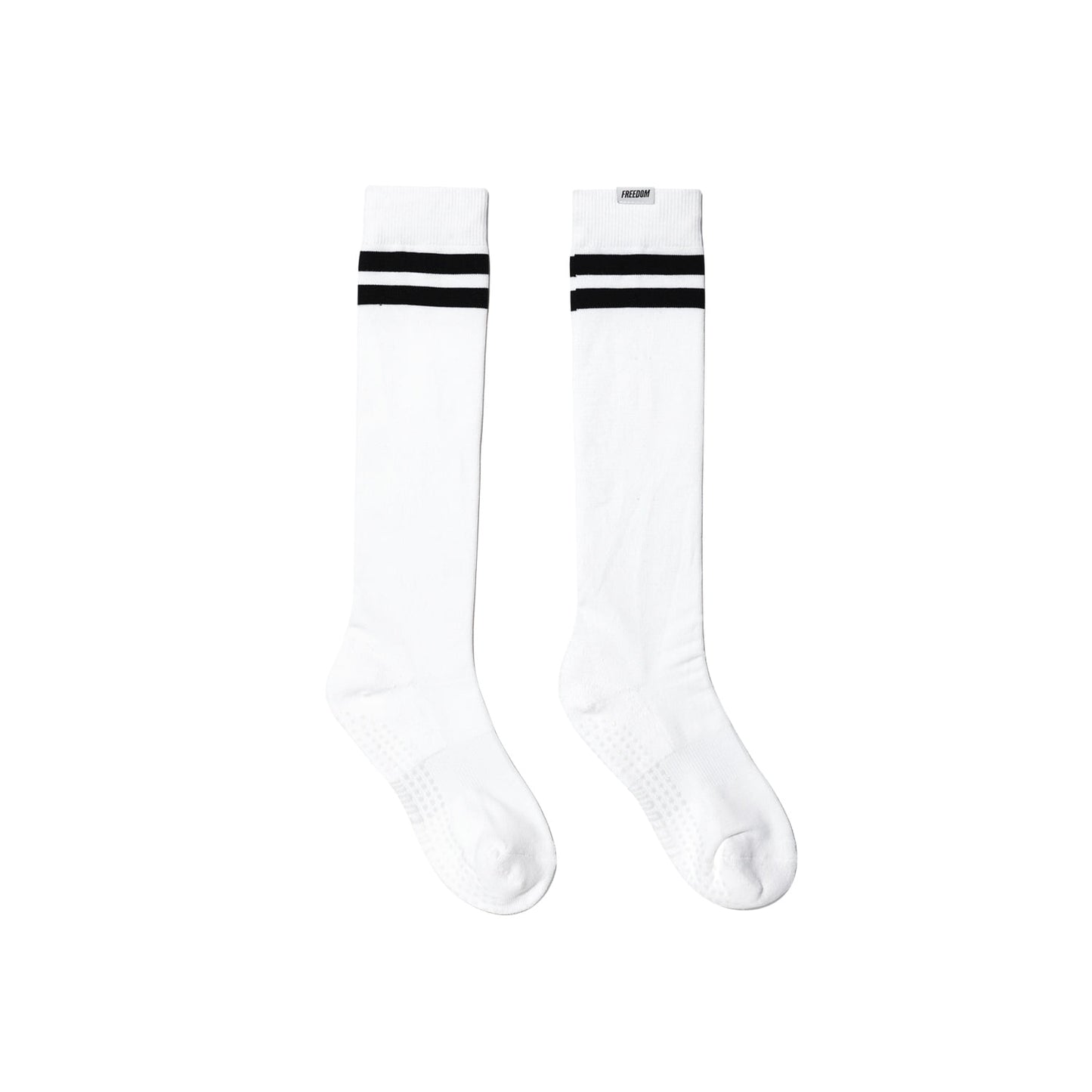 Women's Striped Knee Socks (White)