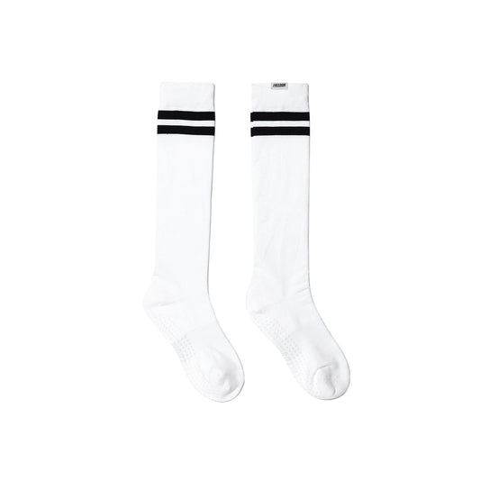Women's Striped Knee Socks (White)