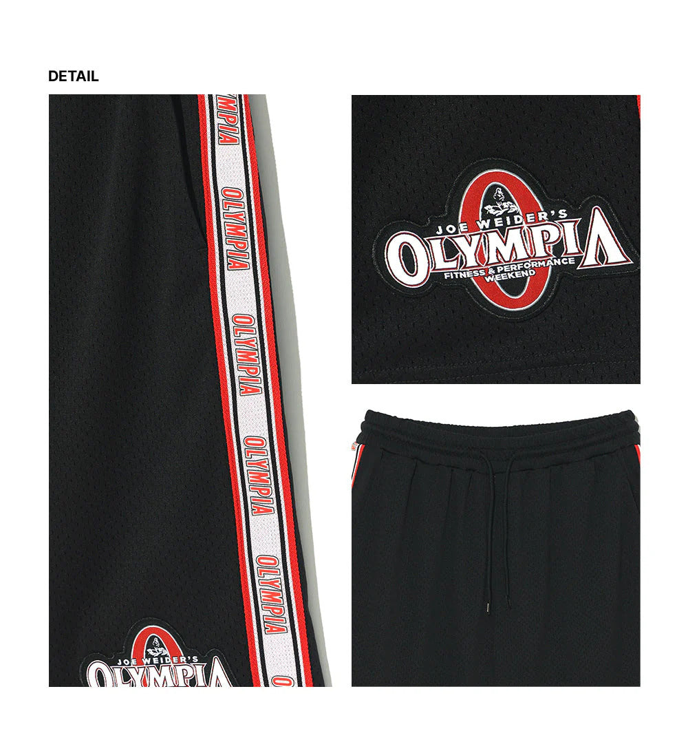 Olympia Lettering All Mesh Bermuda Shorts (Black)