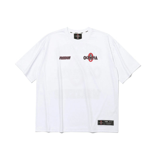 Olympia Small Logo All Mesh Short Sleeve T-Shirt (White)
